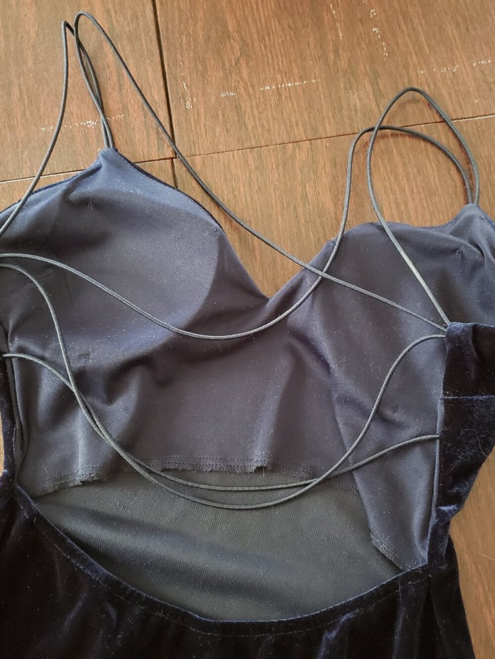 Dark Blue Velvet Windsor Backless Cocktail dress XS - Picture 8 of 10